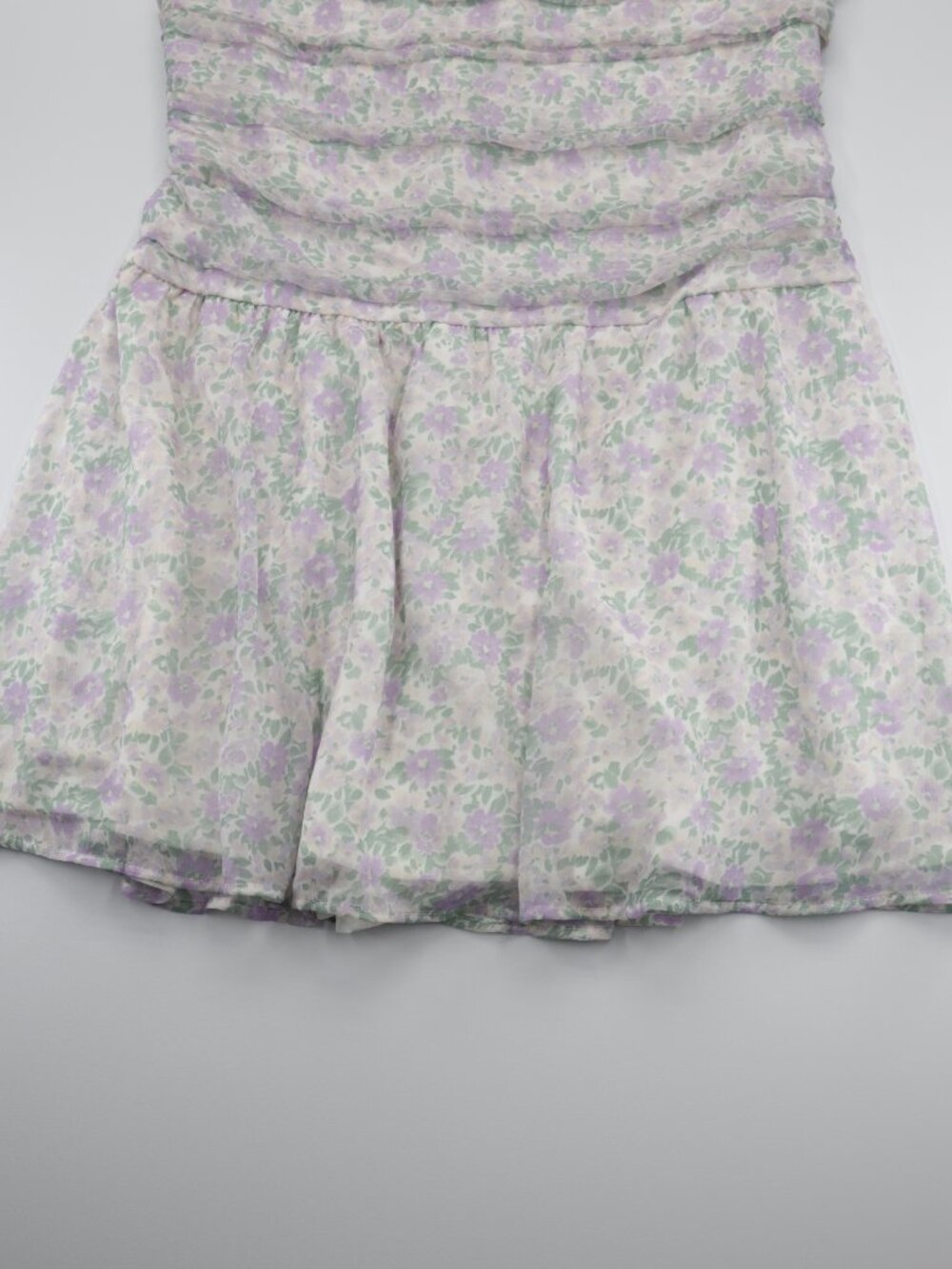 Hollister Women's Floral Adjustable‎ Strap Chiffon Skort Dress White Size XL - Picture 3 of 9